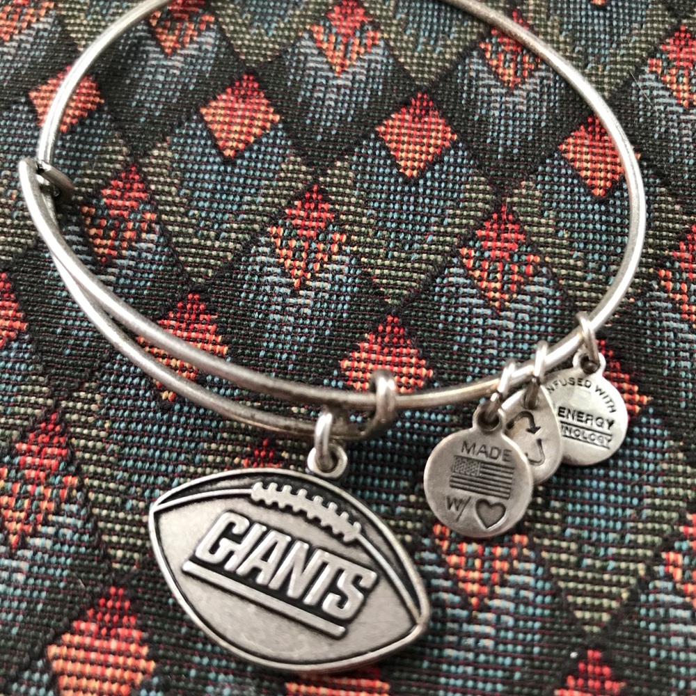 GIANTS - Alex & Ani Football Charm Bracelet Silver